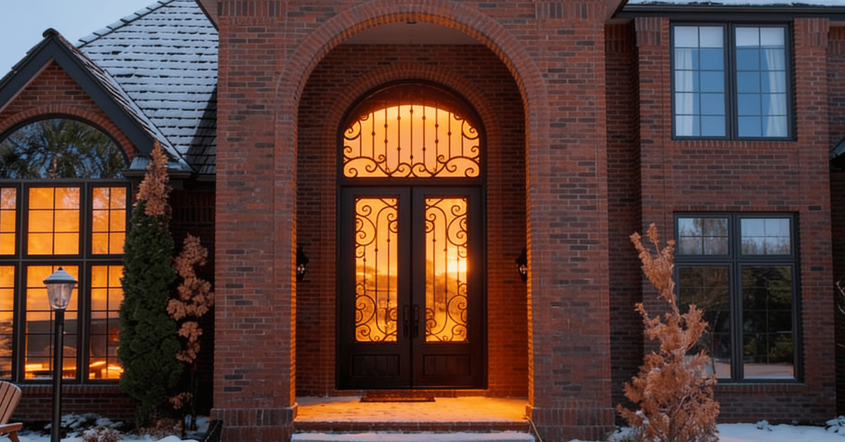 Custom black iron front door